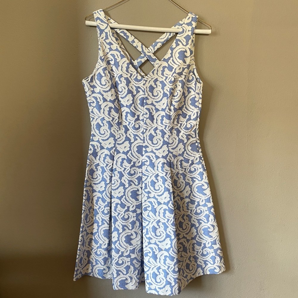 Taylor brand jacquard empire waist dress